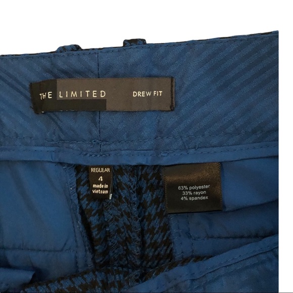 The limited drew fit blue black houndstooth tapered slim fit capri size 4 - Picture 4 of 5